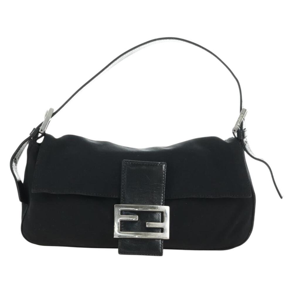 Fendi Cotton Mamma Baguette Shoulder Bag Black